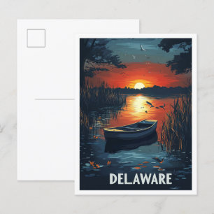 Delaware USA Vintage Illustration Travel Postcard
