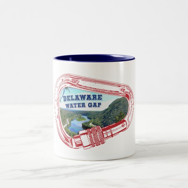 Delaware Water Gap Climbing Carabiner Two-Tone Coffee Mug (Center)