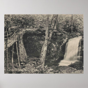 Delaware Water Gap PA, Caldeno Falls, Vintage Poster