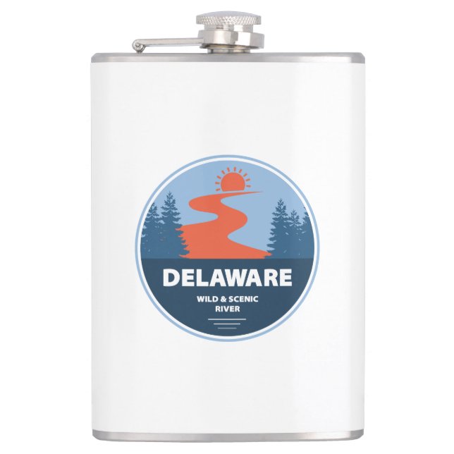 Delaware Wild And Scenic River Hip Flask (Front)