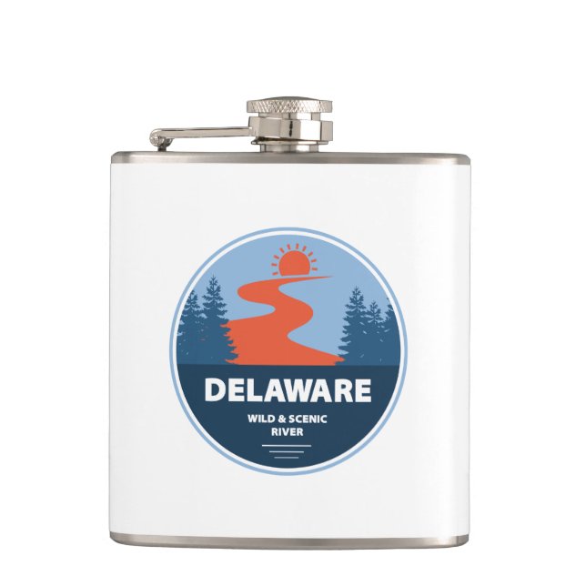 Delaware Wild And Scenic River Hip Flask (Front)