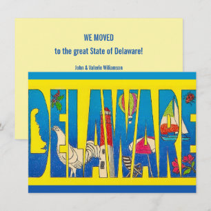 Delaware Yellow Postcard Moving Announcement