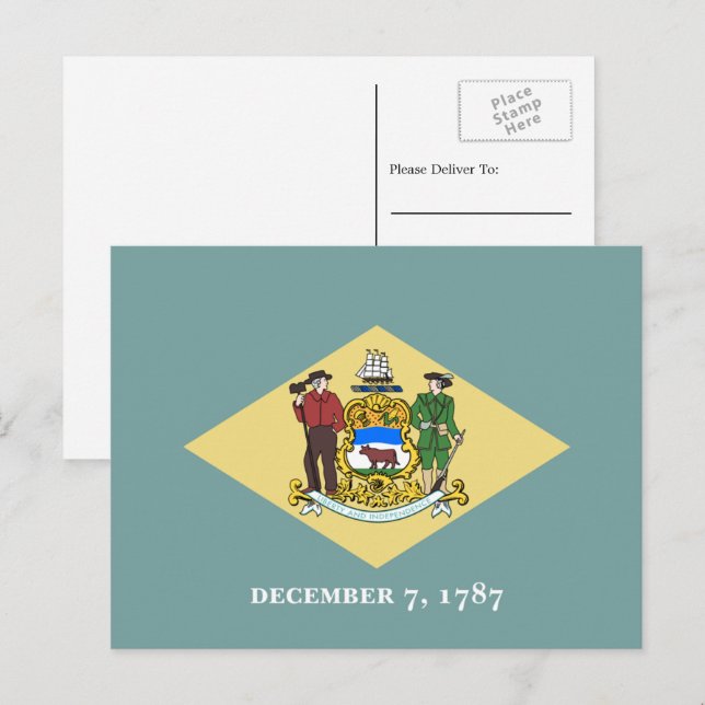 Delawarean Flag, Flag of Delaware Postcard (Front/Back)