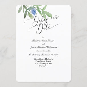 Delay Our Date Wedding Invitation