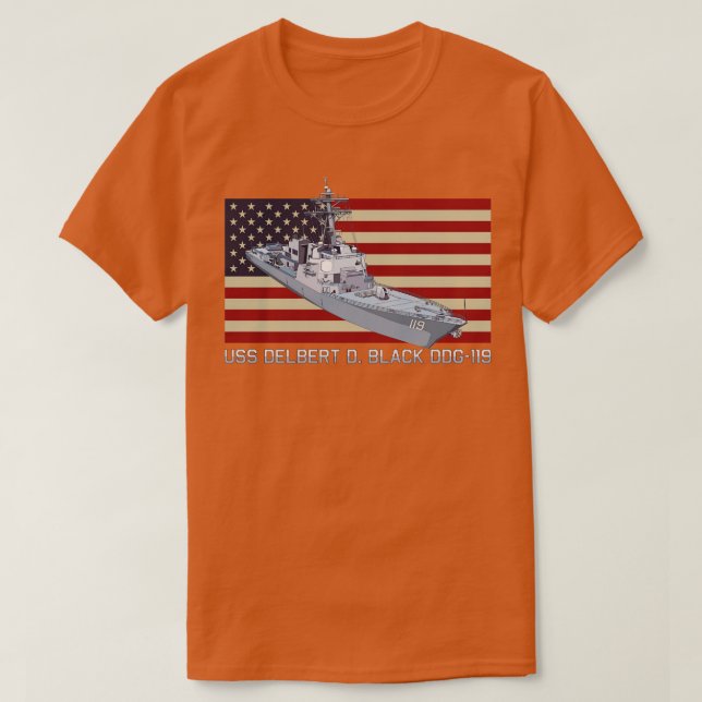 Delbert D Black DDG119 Destroyer Ship Diagram USA  T-Shirt (Design Front)