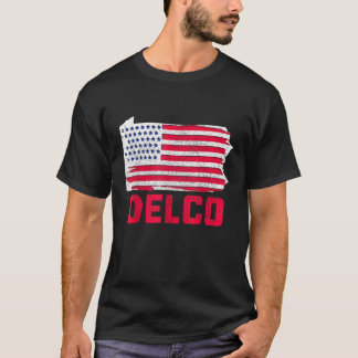 Delco American Flag Patriotic Delaware County Vint T-Shirt