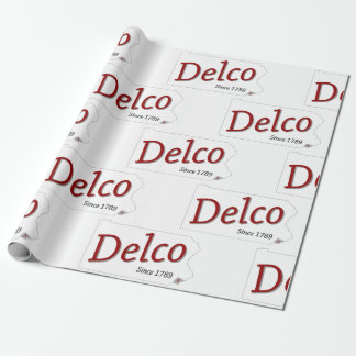 Delco since 1789 red black and grey  wrapping paper