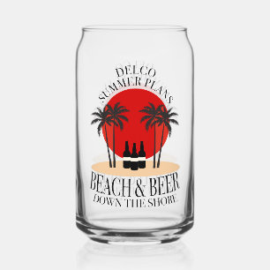 Delco Summer plans Beach and Beer down the shore Can Glass