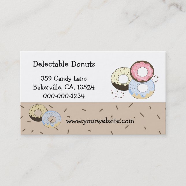 Delectable Doughnuts Business Card (Front)