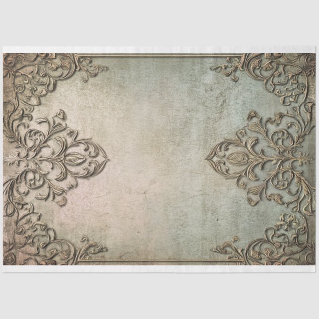 Delectable, Ornamental weathered demask background Tissue Paper (Front)