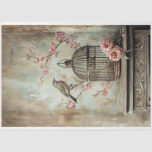 Delectable, Vintage Bird Cage & Floral Tissue Paper