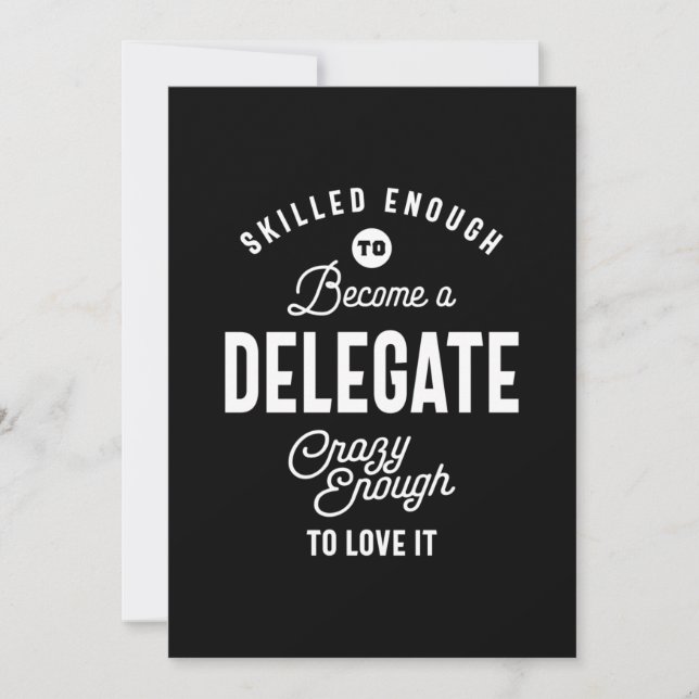 Delegate Job Title Tee Gift Mens Womens Thank You Card (Front)