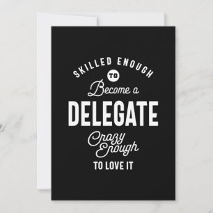 Delegate Job Title Tee Gift Mens Womens Thank You Card