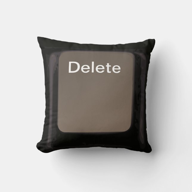 Delete Key / Button Dark Pillow  / Cushion (Front)