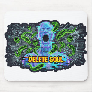 Delete Soul – Cyberpunk Glitch Horror Mouse Mat