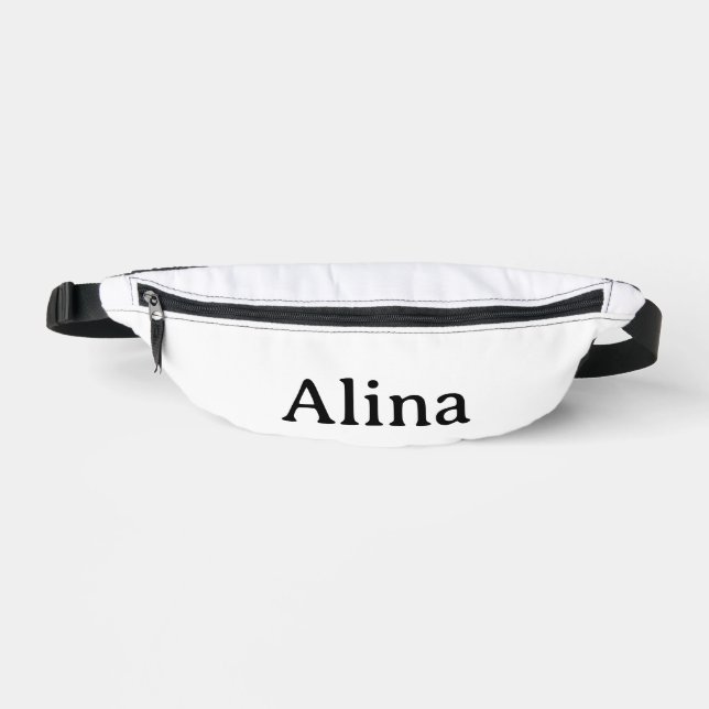 delete text add own design 14.5" x 6" bum bags (Front)