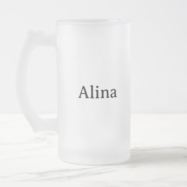 delete text add own design 16 oz frosted glass beer mug (Left)