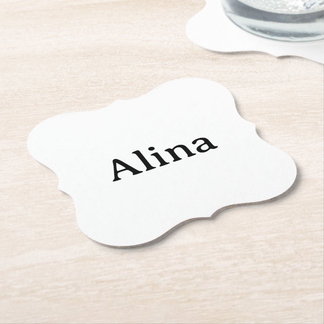 delete text add own design 4" x 4" Bracket Paper Coaster (Angled)