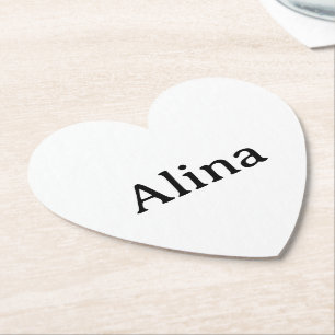 delete text add own design 4" x 4" Heart Paper Coaster