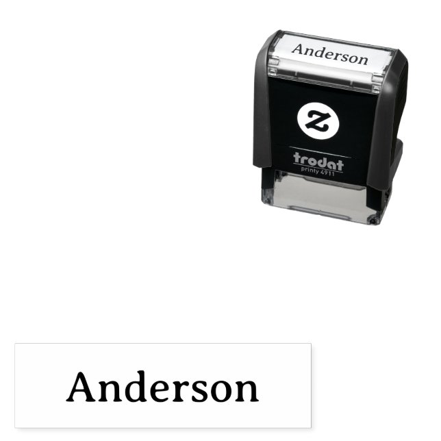 Delete Text Replace Own Design 1.4" x 0.4" Self-inking Stamp (In Situ)