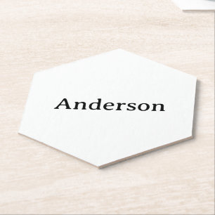 Delete Text Replace Own Design 4" x 4" Hexagon Paper Coaster
