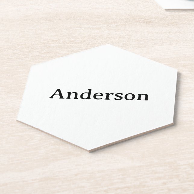 Delete Text Replace Own Design 4" x 4" Hexagon  Paper Coaster (Angled)