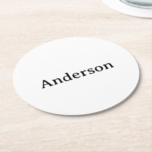 Delete Text Replace Own Design 4" x 4"  Round Paper Coaster (Angled)