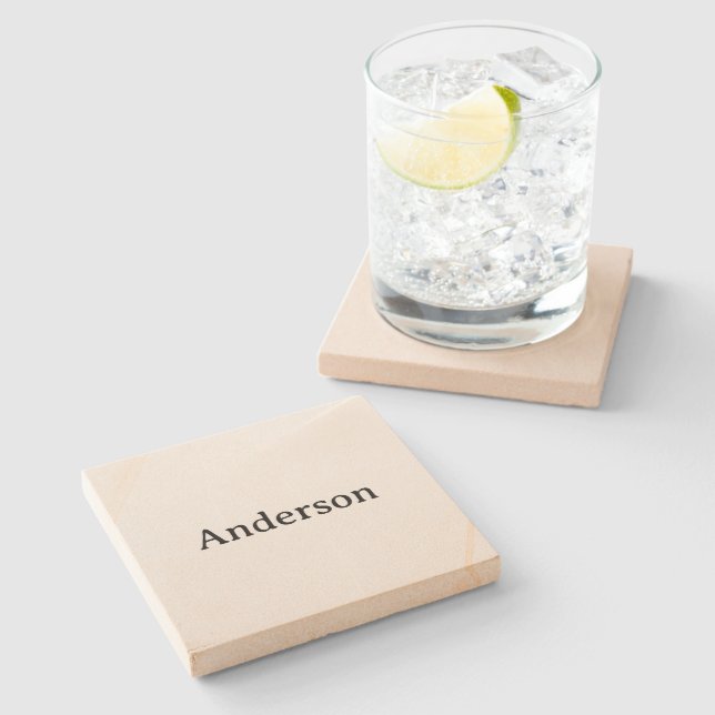 Delete Text Replace Own Design 4" x 4" Sand Stone Coaster (Side)