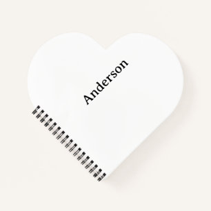 Delete Text & Replace Own Design Heart Shaped Notebook