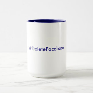 #DeleteFacebook 15 oz. Mug (Navy Blue & White)