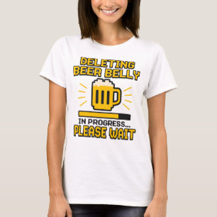 Deleting Beer Belly – Funny Pixel Style Beer Lover T-Shirt