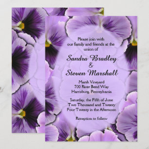 deletPurple Pansy Wedding Invitation