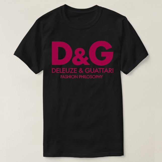Deleuze Guattari Fashion Philosophy Magenta T-Shirt (Design Front)