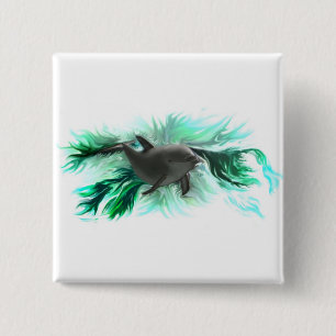 Delfinbaby 15 Cm Square Badge