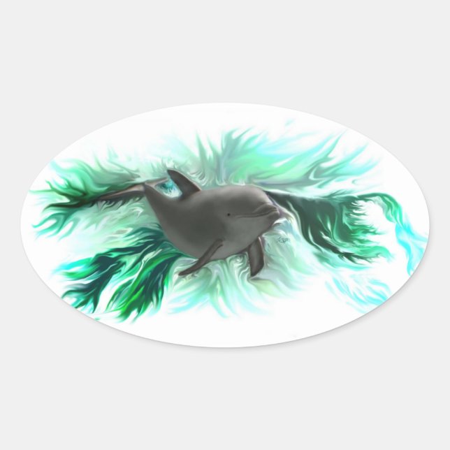 Delfinbaby Oval Sticker (Front)