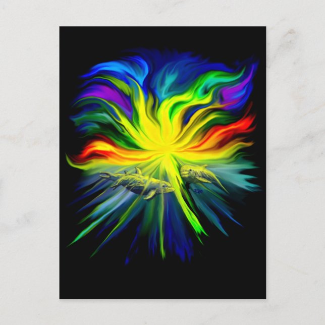 Delfinfamilie im Sonnenschein Postcard (Front)