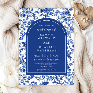 Delft Blue Antique Chinoiserie Wedding Invitation
