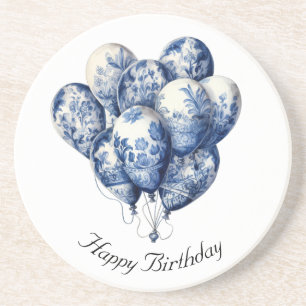 Delft Blue Balloons, customisable Coaster
