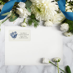 Delft Blue Balloons customisable Label