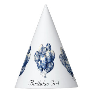 Delft Blue Balloons customisable Party Hat