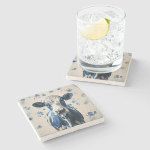 Delft Blue Cow – A Timeless Artistic Tribute Stone Coaster