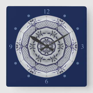Delft Blue Design 006 From 1764 ~ Square Wall Clock