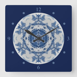Delft Blue Design 02 From 1764 ~ * ~ Square Wall Clock