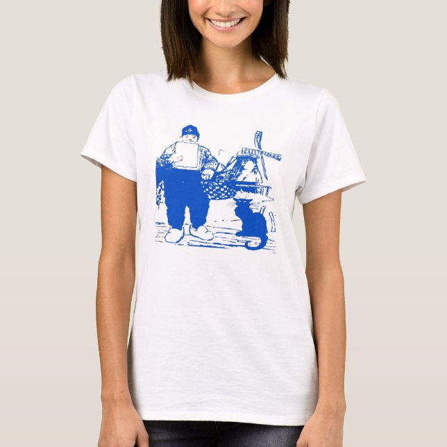Delft Blue, Dutch Boy and Cat T-Shirt (Front)