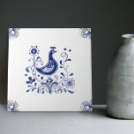 Delft Blue Dutch Style Bird Flowers Indigo Ceramic Tile<br><div class="desc">This handcrafted ceramic tile features a stunning design inspired by the traditional Delft Blue Dutch style. The intricate details of the bird and flowers are meticulously painted in blue and white, showcasing the beauty and elegance of this classic style. For centuries, Delft Blue Ceramic Tiles have been a beloved decorative...</div>