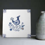 Delft Blue Dutch Style Bird Flowers Indigo Ceramic Tile<br><div class="desc">This handcrafted ceramic tile features a stunning design inspired by the traditional Delft Blue Dutch style. The intricate details of the bird and flowers are meticulously painted in blue and white, showcasing the beauty and elegance of this classic style. For centuries, Delft Blue Ceramic Tiles have been a beloved decorative...</div>