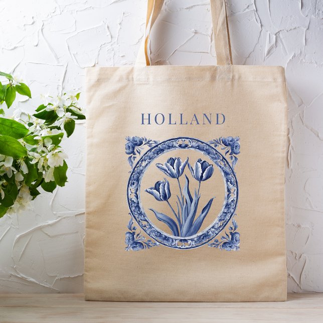 Delft Blue Holland Tulip  Tote Bag (Creator Uploaded)