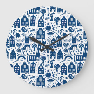 Delft Blue Large Clock