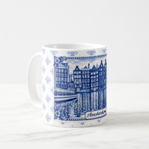 Delft Blue style mug: Amsterdam Coffee Mug