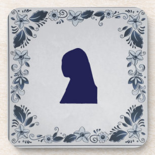 Delft blue tile Girl with a Pearl Earring Coaster